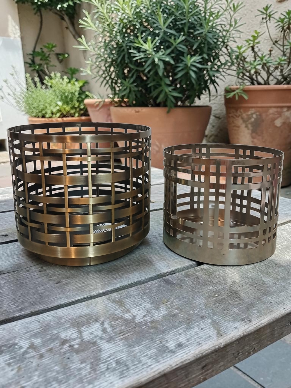 Bath & Body Works Brass Tone Lattice Candle Holders